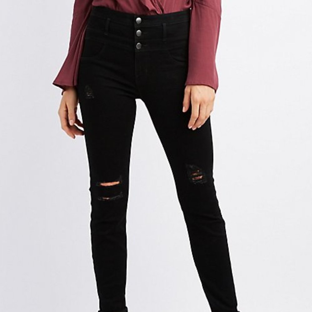 Charlotte Russe high-waisted black skinny jeans 6